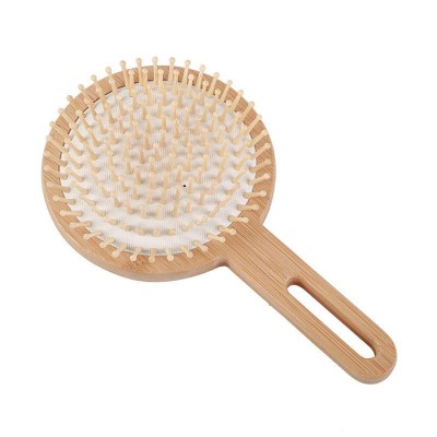 Hot sales high-grade natural bamboo handle massage hair brush and easy detangling hair brush