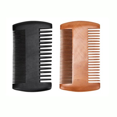 Natural Beach Wood Wooden Bulk Wholesale Customized Small Pocket Beard Grooming Styling Comb Brush for Men Beard