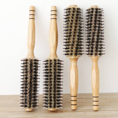 Hot selling 2020 wooden handle high temperature resistant natural boar bristle hair brush