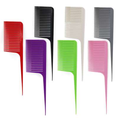 Hot Custom Pink Comb Rat Tail Carbon Fiber Precision Parting Combs Hair Pick Comb for highlights