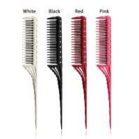 Teasing Comb 3-Row Teeth Detangling Brush Rat Tail Comb Adding Volume Back Coming Hairdressing Combs