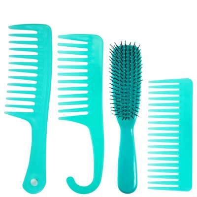 Detangling hair brush custom logo 3pcs Set detangler brush cepillo para cabello wide tooth comb  set for women