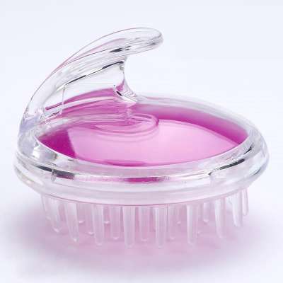 Pink Shampoo Brush Soft Silicone Hair Scalp Massage palm brush