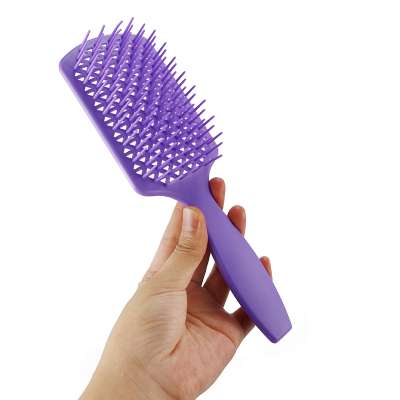 2020 Professional salon Curved and Vented plastic handle hollow square styling hair brush