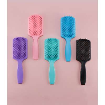 Classic Private label wet hair brush special shape hollow curve vent fast drying detangling hair brush